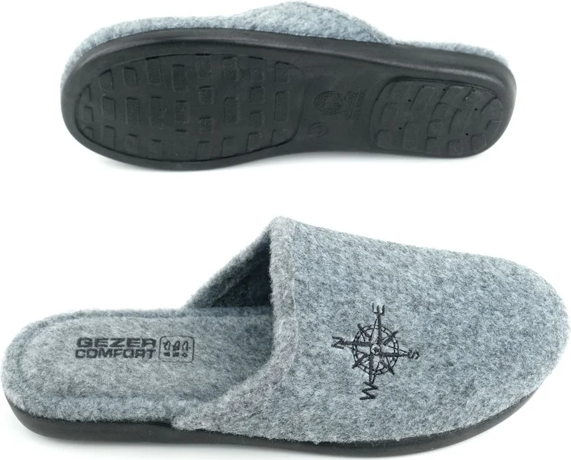 جيزر Winter Men's Felt Removable Sole Home Garden Slippers