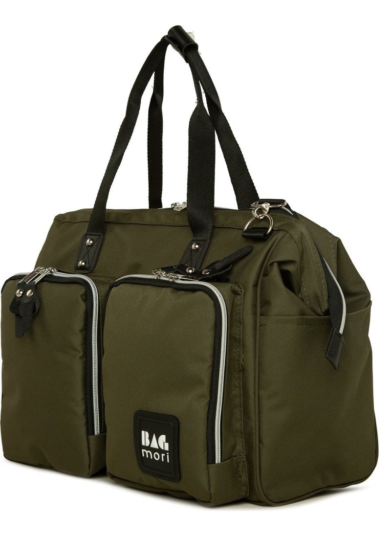 Bagmori Khaki Shoulder Double Pocket Mother Baby Bag  - Image 2