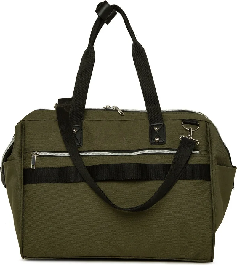 باجموري Khaki Shoulder Double Pocket Mother Baby Bag