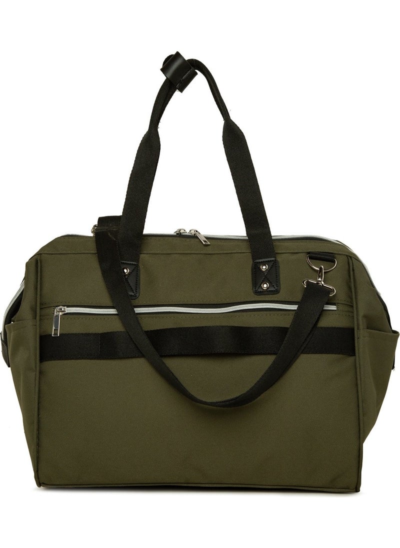 Bagmori Khaki Shoulder Double Pocket Mother Baby Bag  - Image 3