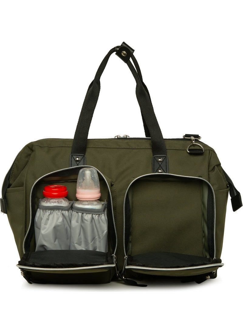 Bagmori Khaki Shoulder Double Pocket Mother Baby Bag  - Image 4