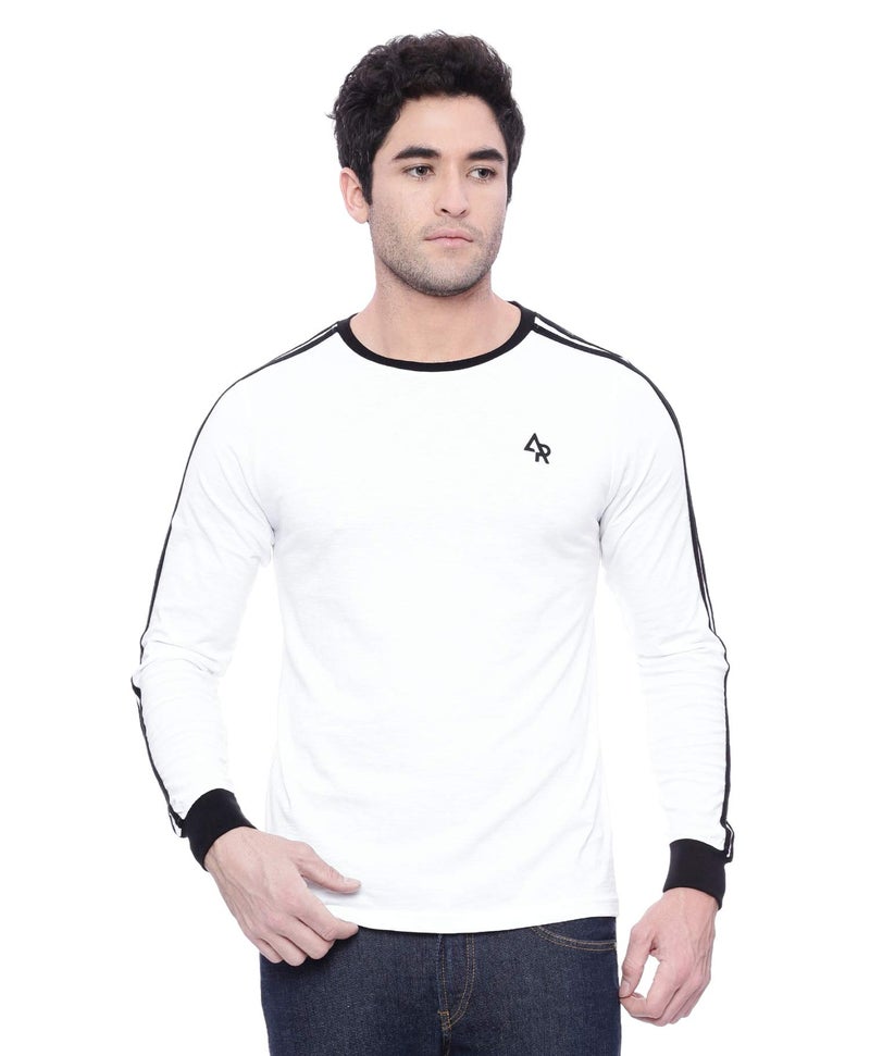 adro تي شيرت رجالي بأكمام كاملة أنيق من ADRO (FR3-M-WHI-WH_White_2XL) - Image 1