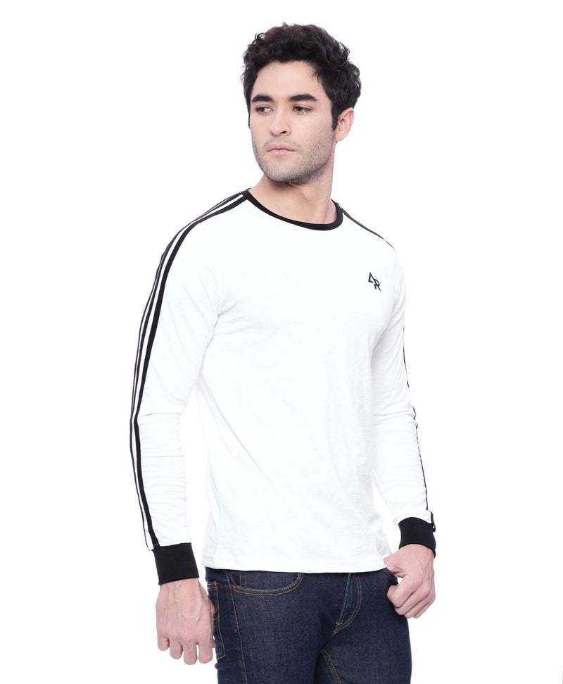adro تي شيرت رجالي بأكمام كاملة أنيق من ADRO (FR3-M-WHI-WH_White_2XL) - Image 4