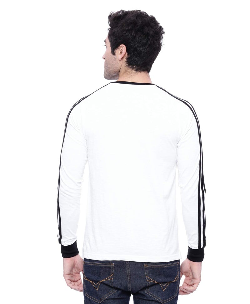 adro تي شيرت رجالي بأكمام كاملة أنيق من ADRO (FR3-M-WHI-WH_White_2XL) - Image 2