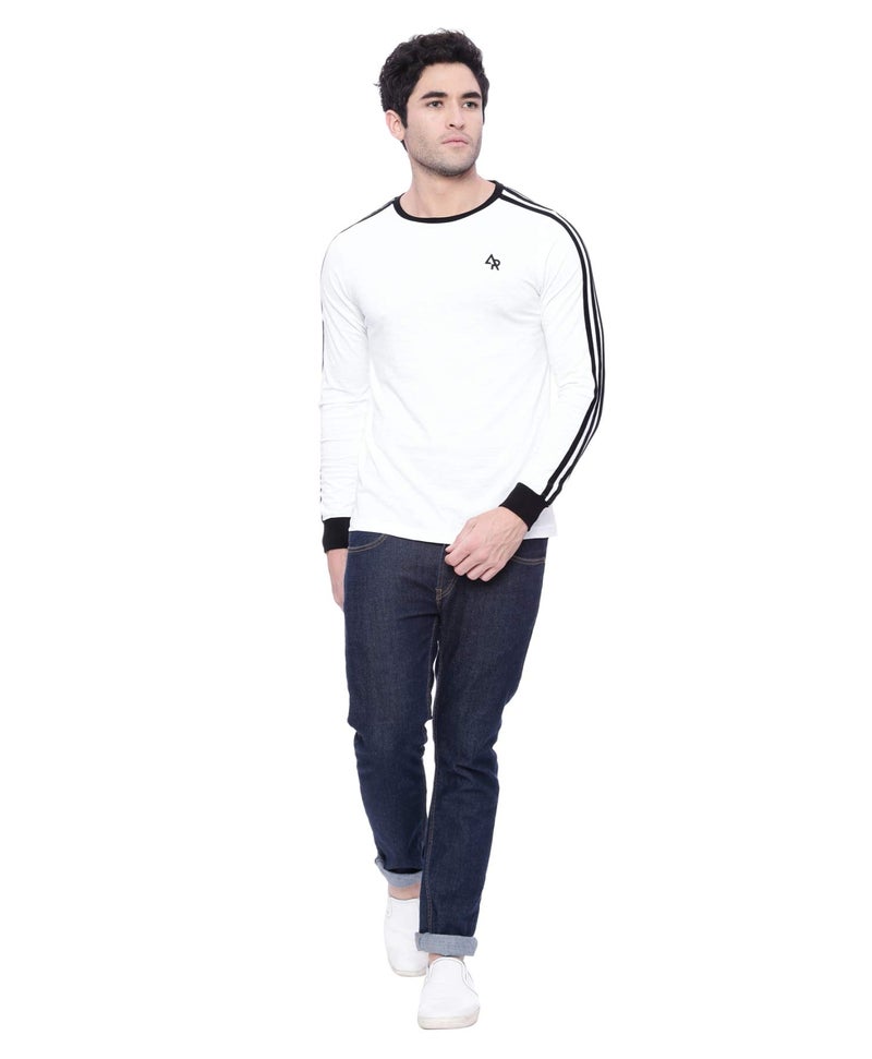 adro تي شيرت رجالي بأكمام كاملة أنيق من ADRO (FR3-M-WHI-WH_White_2XL) - Image 5