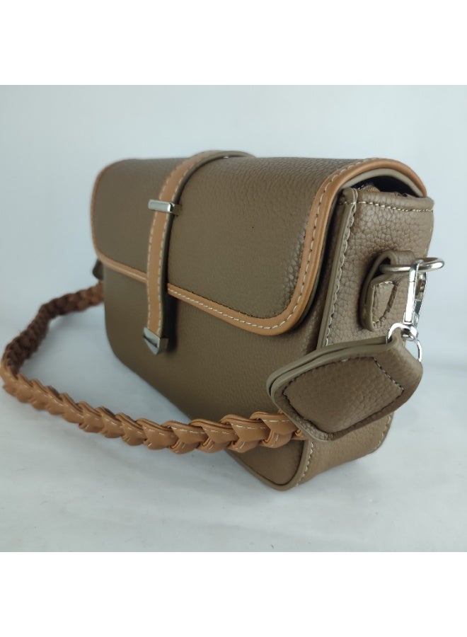 شنطة يد نسائى - جلد بنى اللون - Image 5