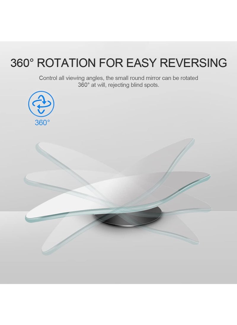 Car Blind Spot Mirror, HD Convex Glass Angle Adjustable for Side Rearview Mirrors, Small Round Mirror, Fan Shaped Frameless Rotatable Wide Angle, for SUV, Truck, Vehicles Reversing (2PCS)