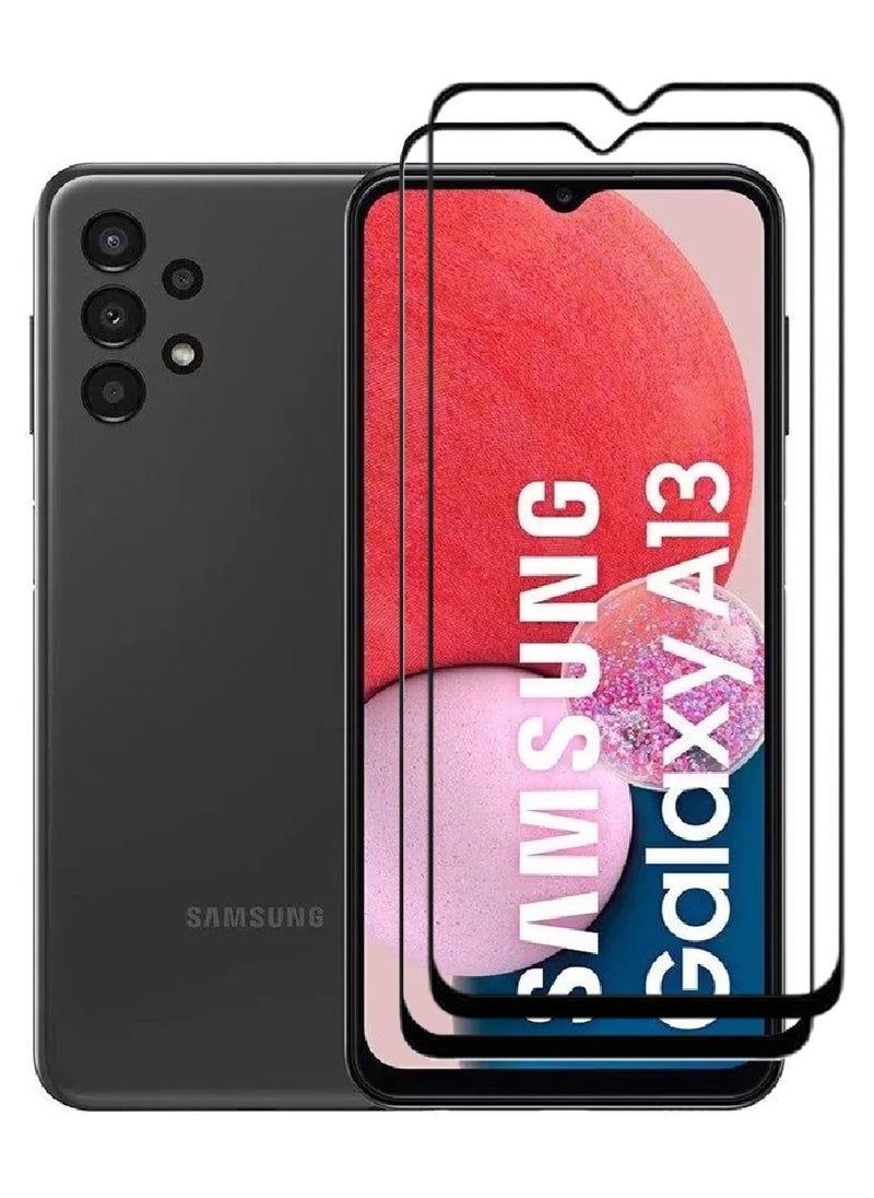 AINA 2 Pieces Tempered Glass Screen Protector 5D Designed For Samsung Galaxy A13 Full Glue Edge to Edge Full Screen Coverage And Bubble Free - Image 1