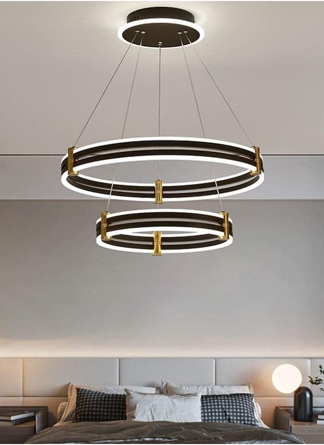 Narken - 2 Ring Aluminum Body Dimmable LED 3 Light Color Chandelier For Bedroom, Dining Room, Kitchen - Image 1