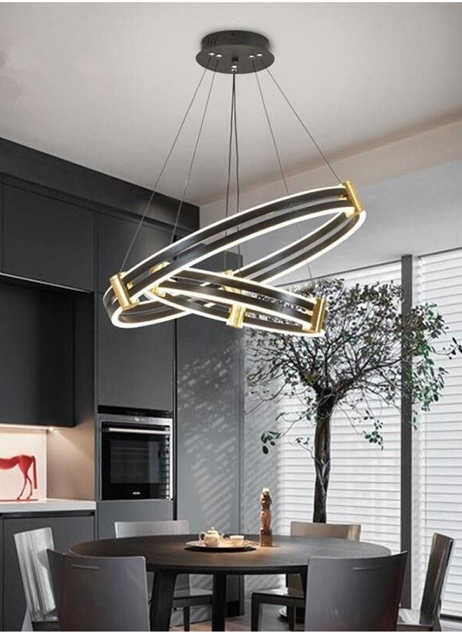 Narken - 2 Ring Aluminum Body Dimmable LED 3 Light Color Chandelier For Bedroom, Dining Room, Kitchen - Image 1
