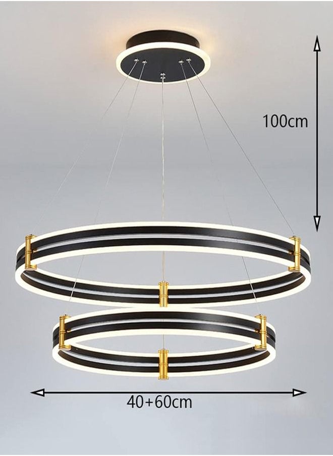 Narken - 2 Ring Aluminum Body Dimmable LED 3 Light Color Chandelier For Bedroom, Dining Room, Kitchen - Image 1