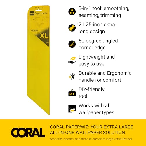 Coral 69502 Paperwiz XL Wallpaper Tools Smoothing Tool for Peel and Stick Wallpaper Wallpaper Smoothing Tool Hanging Tools Install Kit Includes Wallpaper Smoother Tool for Easy Application - Image 3
