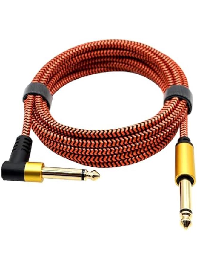 Premium 6.35mm Guitar Musical Instrument Cable OFC Conductor Gold Plated Connector Brake Bass Amp Cord Wire Braided Shield Guitar Cord - Image 1