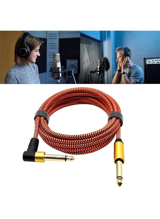 Premium 6.35mm Guitar Musical Instrument Cable OFC Conductor Gold Plated Connector Brake Bass Amp Cord Wire Braided Shield Guitar Cord - Image 2