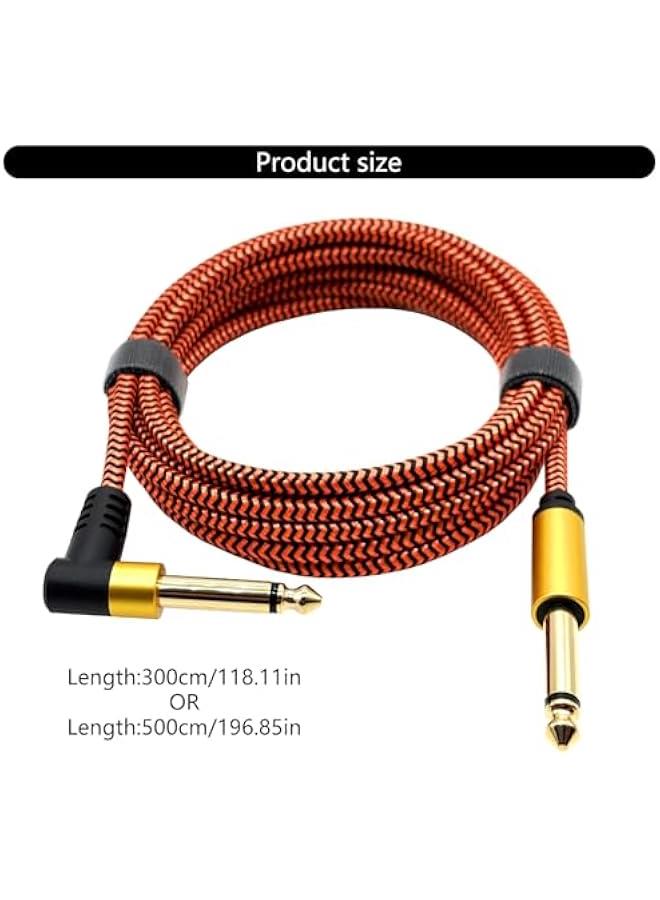 Premium 6.35mm Guitar Musical Instrument Cable OFC Conductor Gold Plated Connector Brake Bass Amp Cord Wire Braided Shield Guitar Cord - Image 3