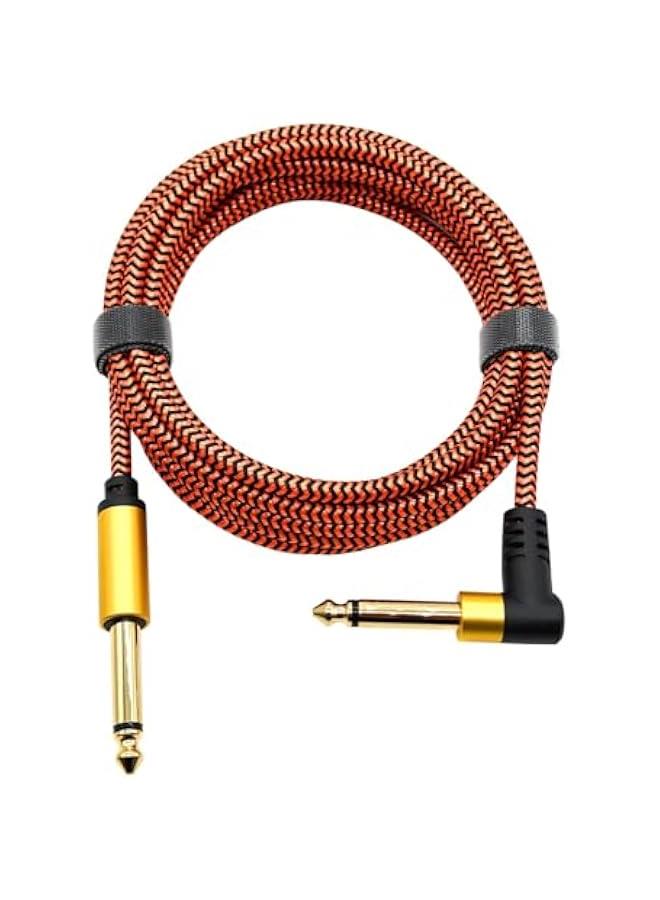 Premium 6.35mm Guitar Musical Instrument Cable OFC Conductor Gold Plated Connector Brake Bass Amp Cord Wire Braided Shield Guitar Cord - Image 4