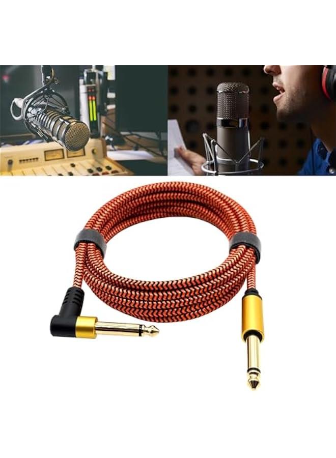 Premium 6.35mm Guitar Musical Instrument Cable OFC Conductor Gold Plated Connector Brake Bass Amp Cord Wire Braided Shield Guitar Cord - Image 5