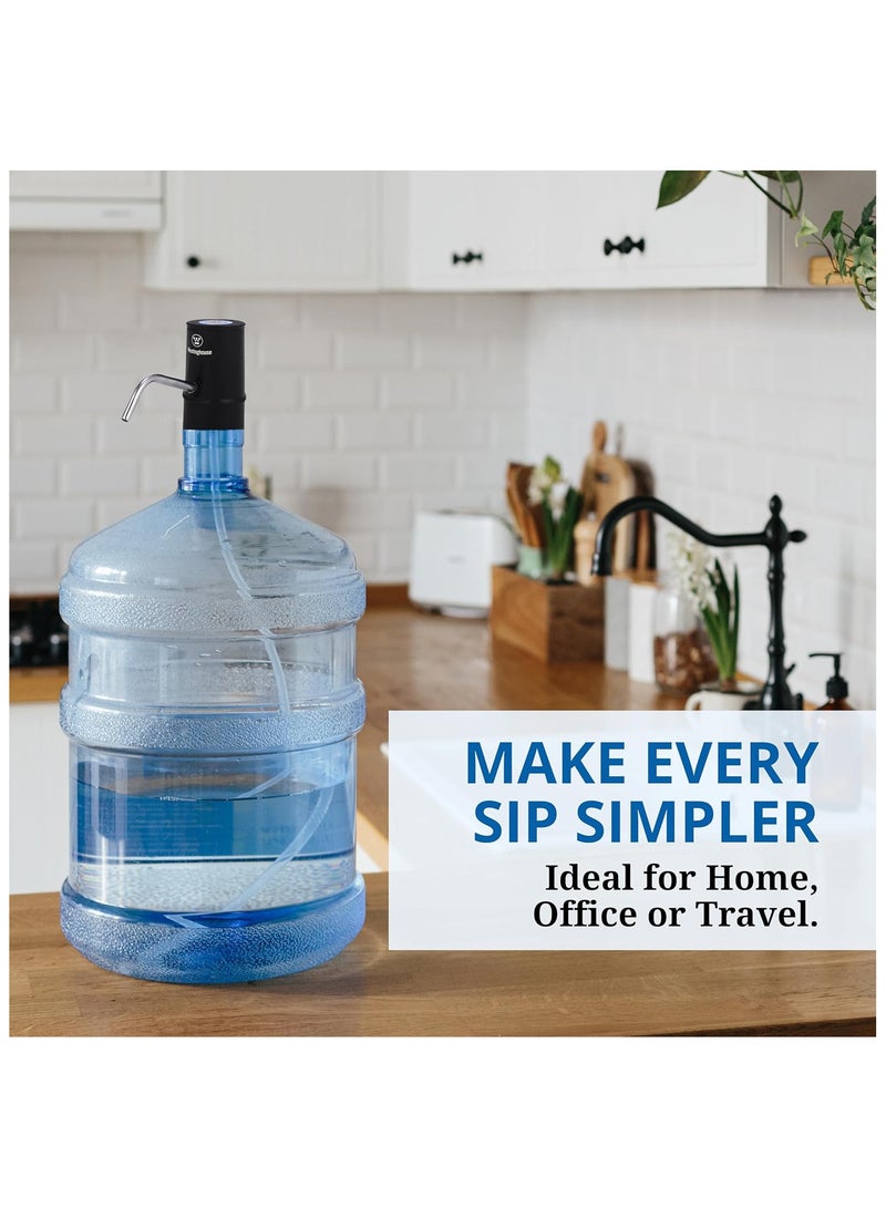 Westinghouse USB Rechargeable Water Pump Dispenser | Portable Design | Touch Button Control | Built-in LED Light | Ideal for Bottled Water - Image 3
