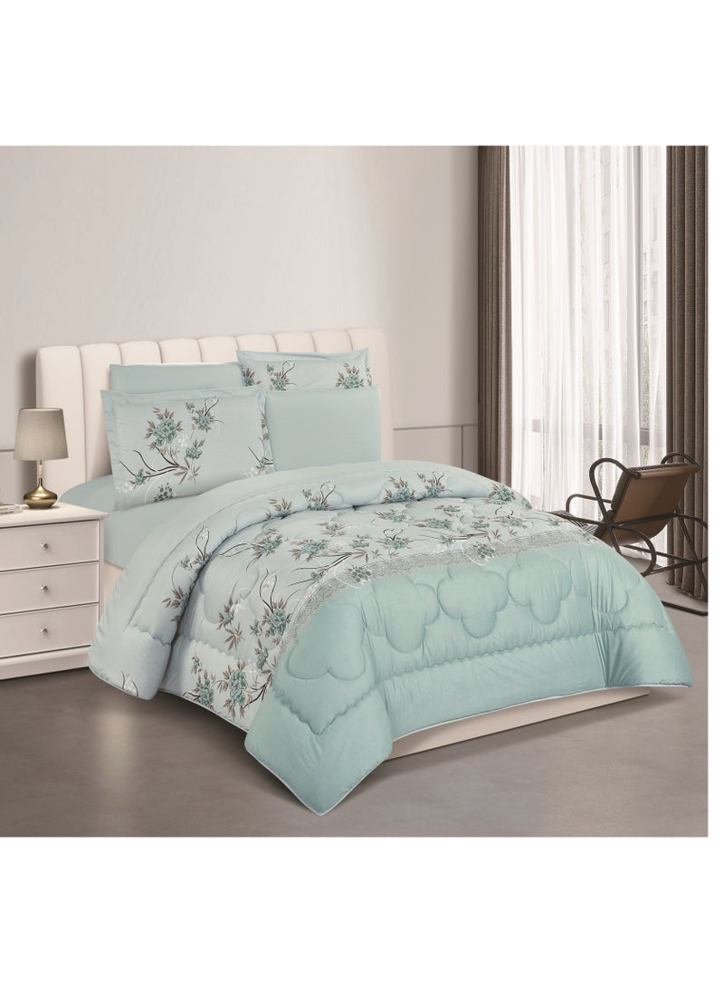 Stargold Super Soft Printed Comforter, 6pcs Set, Microfiber High-Quality Fabric, Stylish and Premium Design, Durable, Ideal For Home Bedroom 240X220CM - Image 1