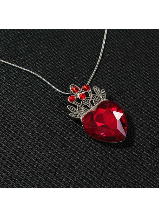 HEIKLN Evie Gold Tiara Red Heart Crown and Necklace Descendants Jewelry Set Queen of Hearts Eive Costume Fan Jewelry Gift for Girls Teen Party - Image 5