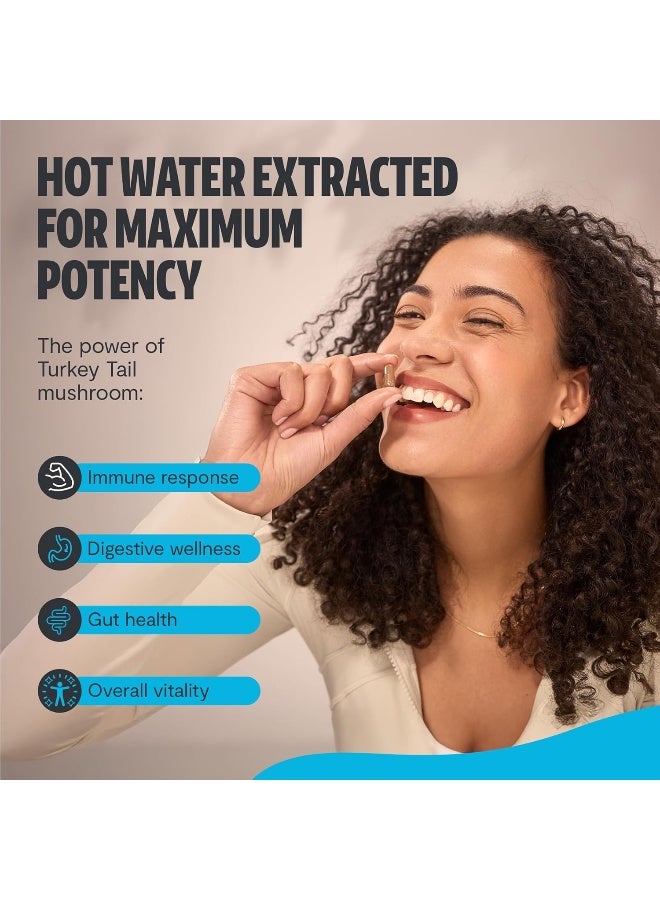 FreshCap Mushrooms Turkey Tail Capsules, Powerful Immune Support (35% Beta-glucan), 120 Count (2 Month Supply), Organic, Daily Supplement, Fruiting Body Extract - Image 4