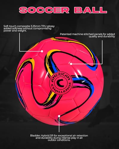American Challenge Brasilia Soccer Ball – Sizes 5, 4, 3 & 2 – Youth & Adult Training Soccer Ball for Practice, Games & Grass Fields - Image 3