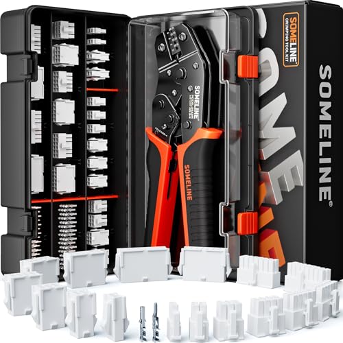 SOMELINE MiniFit Jr Connector Crimping Tool Kit 18 Types 216 Pin 42mm Connectors with 2416 AWG Terminals Ratcheting Crimper Compatible with Molex for PC ATX EPS Power 3D Printer DIY - Image 1