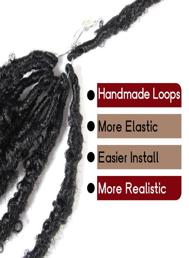 BOHOBABE 24 Inch Light Weight Butterfly Locs Crochet Hair 8 Packs Long Black Distressed Butterfly Faux Locs Crochet Hair, 1B - Image 3