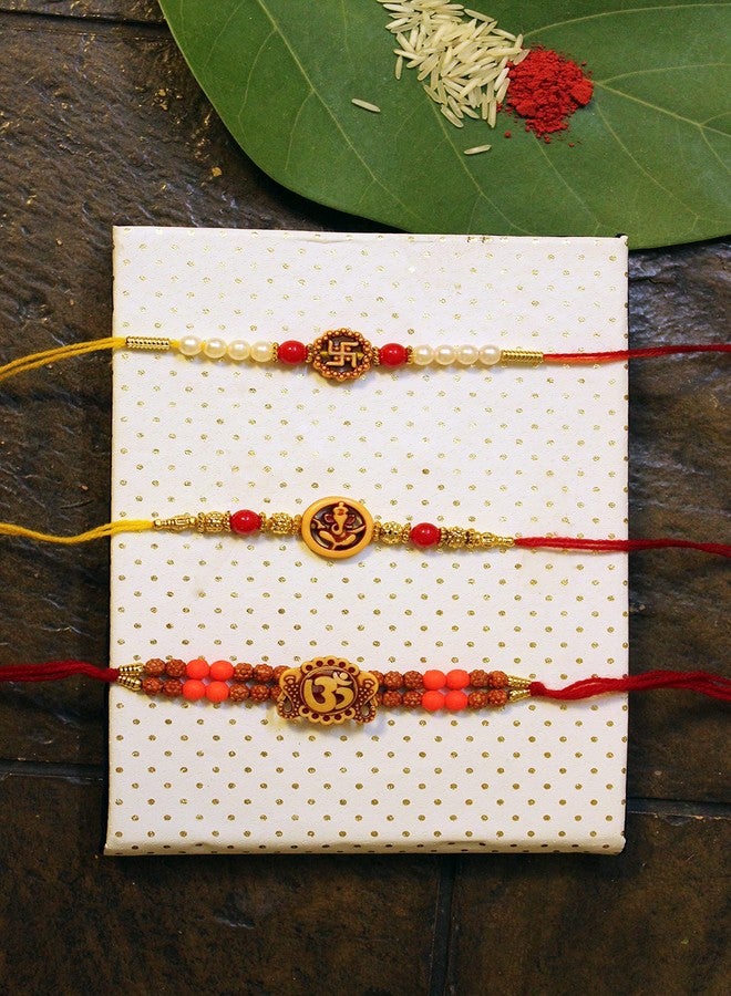 iberry's Rakhi Gift Pack with Set of Three Designer Rakhi & Roli Chawal for Brother| rakhi for brother (234)-Best Gift from Sister - Image 5