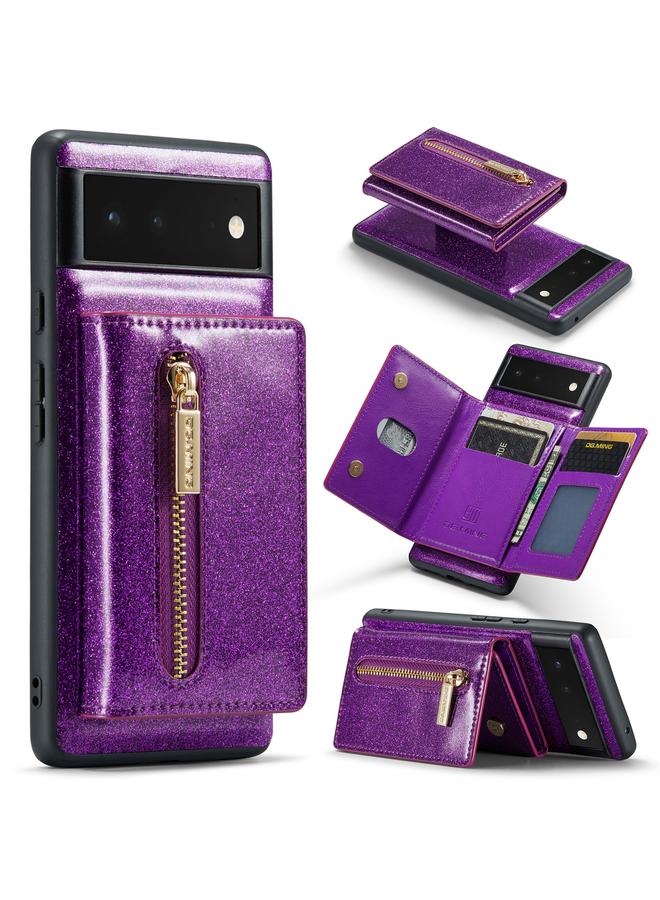 Dg Ming Case For Google Pixel 6 M3 Series Glitter Powder Card Bag Leather Case - Image 1