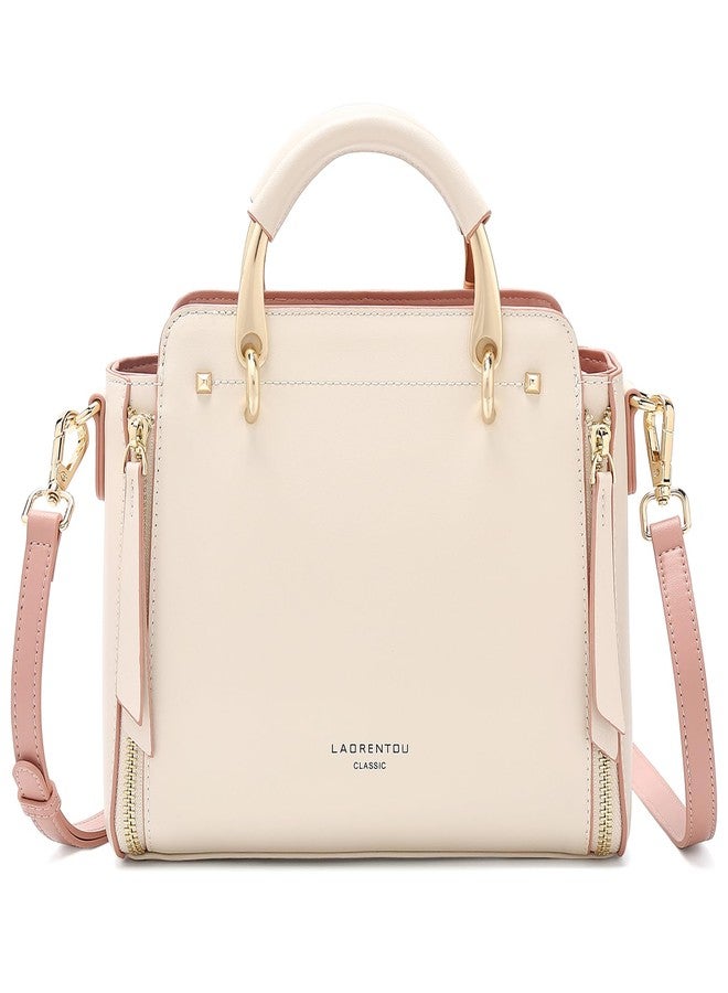 LAORENTOU Cowhide Leather Women Crossbody Handbag Satchel Style Purse Classic and Stylish for Ladies（White） - Image 1