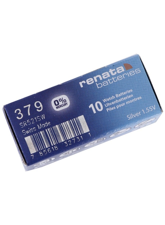 Renata Swiss Watch Batteries – 10 Pieces SR521SW (R379), 1.55V – Long-Lasting Button Cells - Image 3