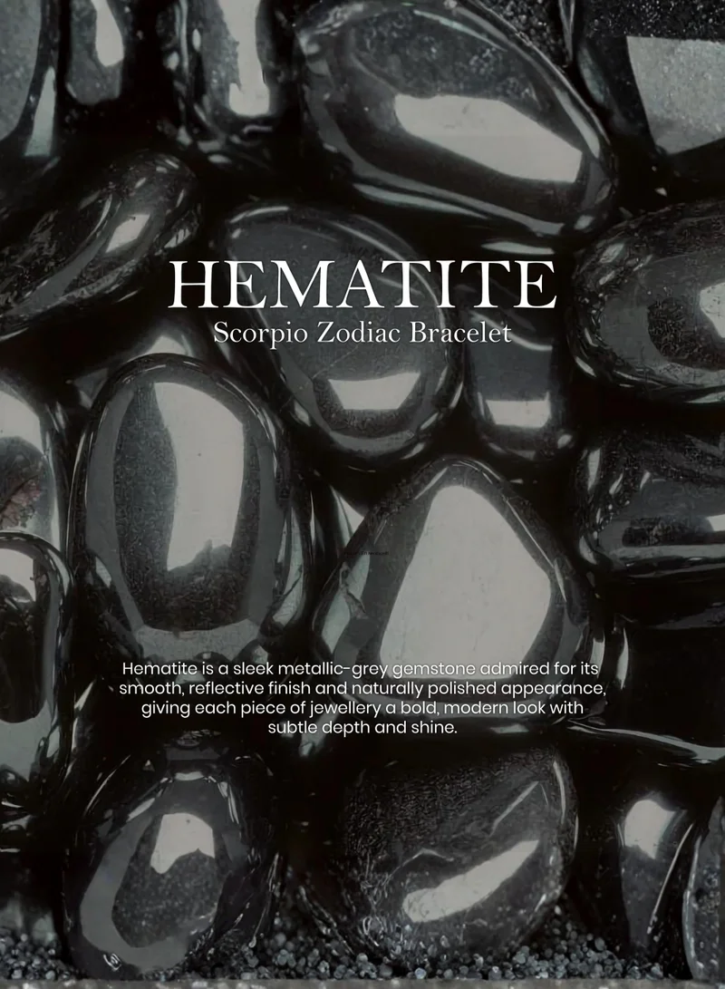 British Fossils سوار الأبراج برج العقرب بالهيماتيت