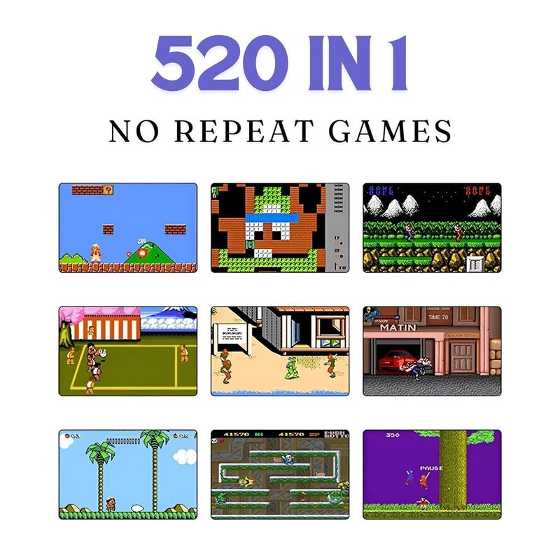 Parteet جهاز ألعاب محمول Retro 520 في 1 للأطفال، شاشة 2 بوصة، نظام ألعاب رقمي محمول للأطفال والبالغين - Image 3