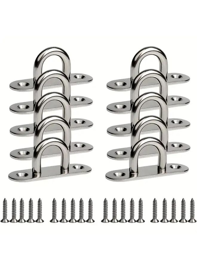 30pcs Set M5 Pad Eye Plate With Ring Stainless Steel Screw Hooks For Heavy Duty Hanging - Image 2