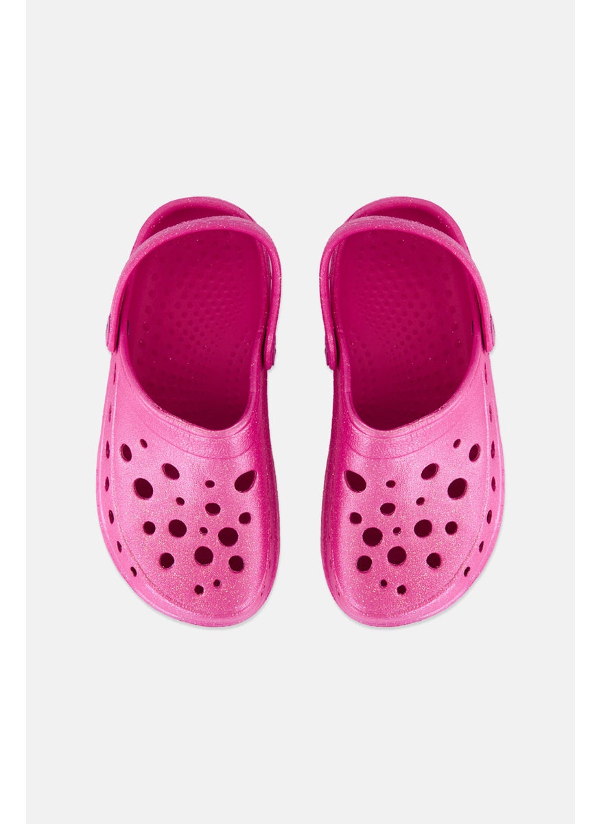 Woz - Kids Girl Glitter Slingback Clogs, Pink - Image 1