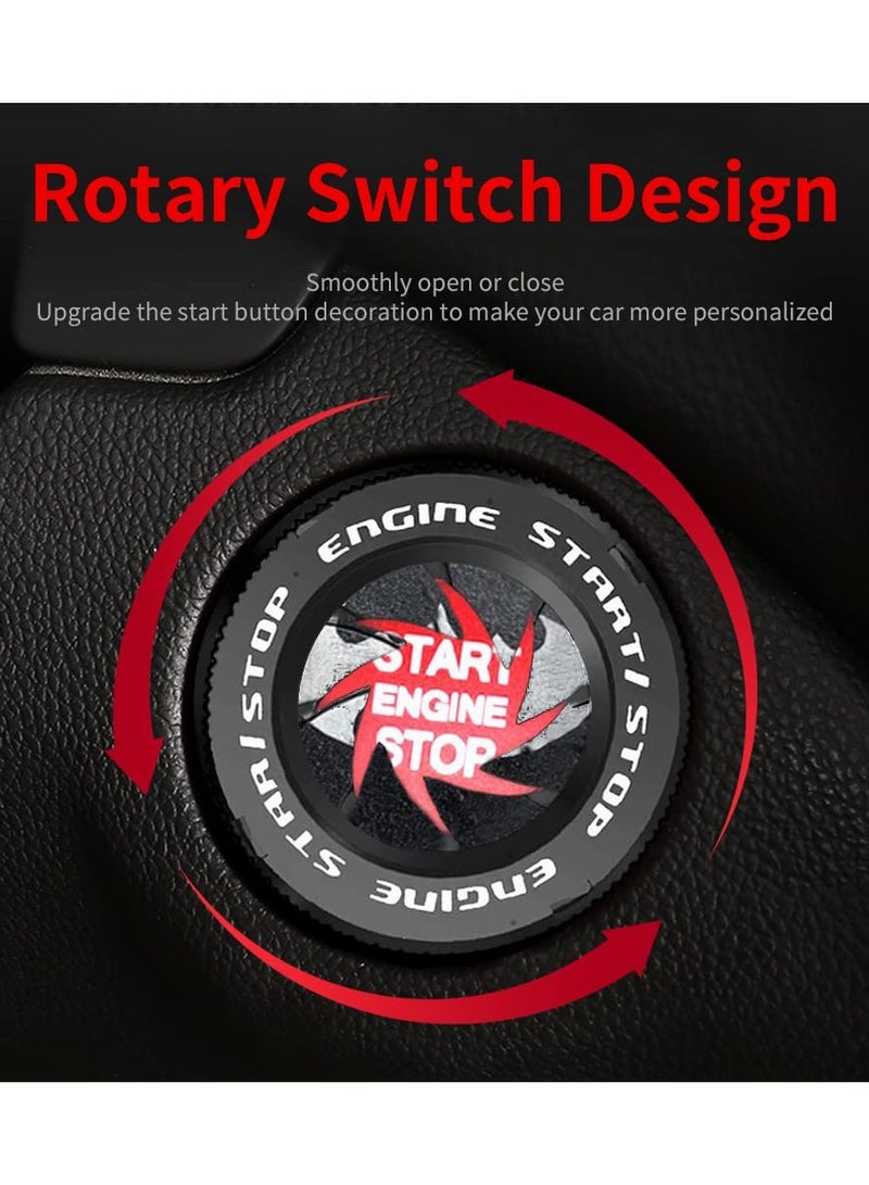 Generic Car Start Stop Button Cover Automotive Engine Start Button Cover,Car Engine Decoration Ring Car Spin Ignition Anti-Scratch Protector Car Interior Accessory  - Image 2