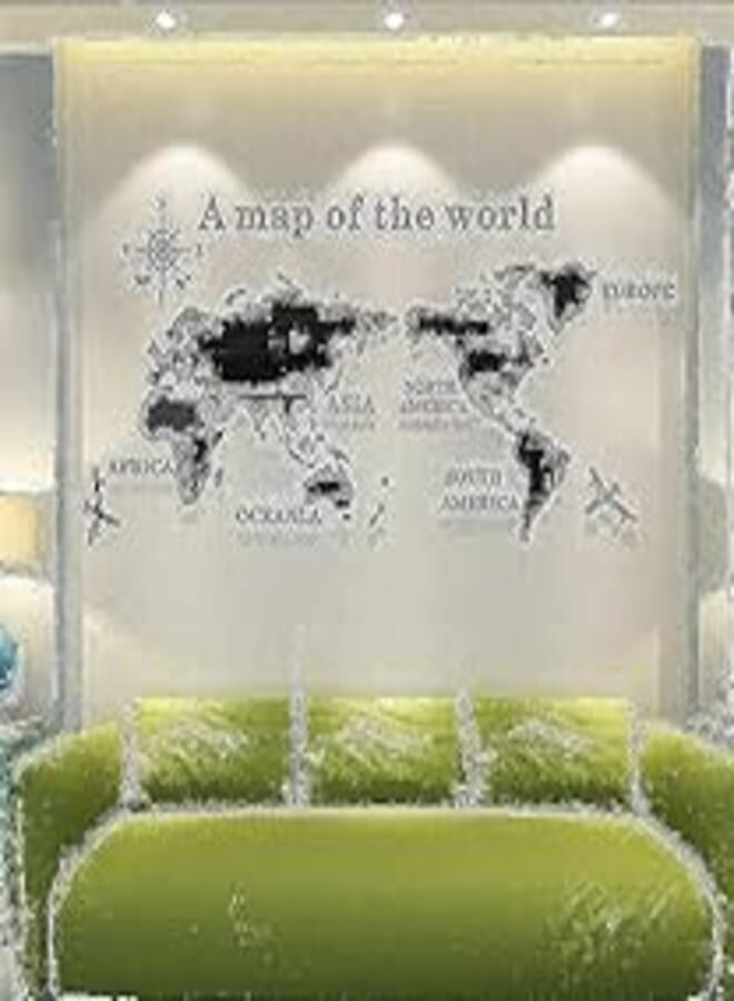 OR Acrylic 3D a map of the world wall stickers living room bedroom TV background decoration-mm