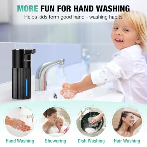Aluan Automatic Soap Dispenser with 4 Levels Adjustable, 400ML Sensor Hand Wash Dispenser Touchless with Auto-Clean, Electric Foaming Handwash Dispenser for Bathroom, Office, Kitchen (Foam) - Image 4