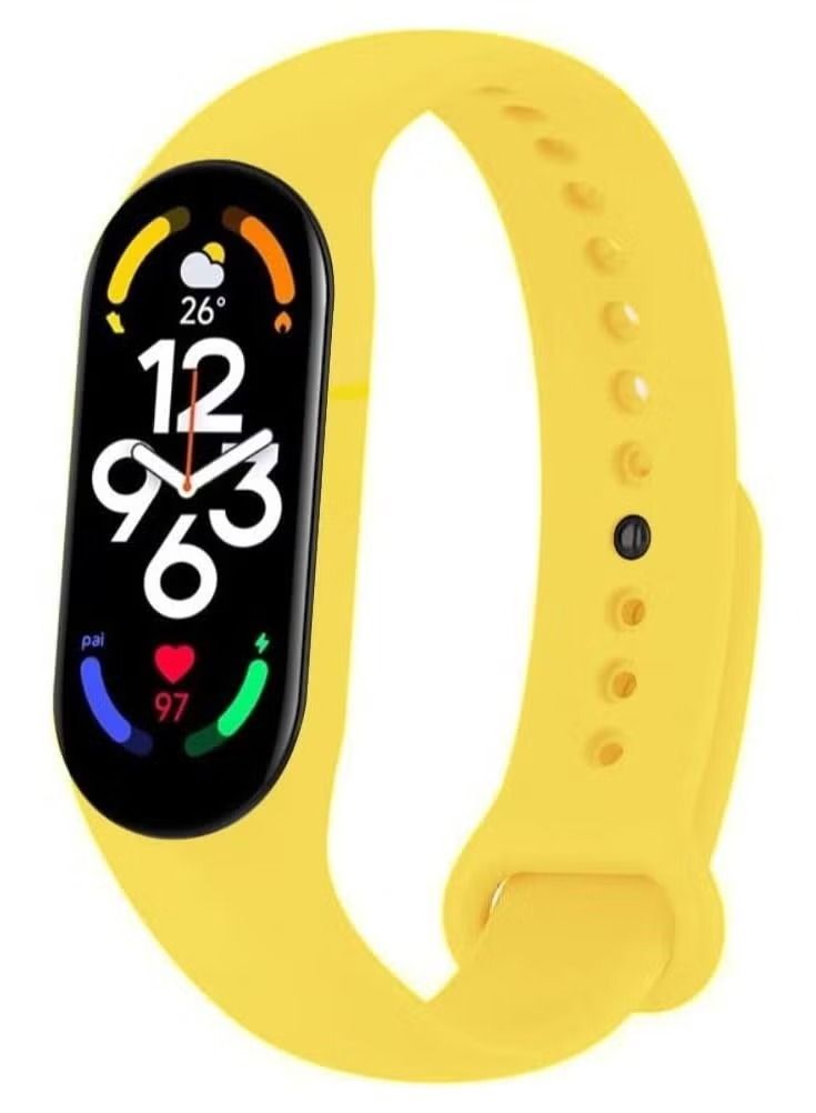 Zaboon Strap for Xiaomi Mi Band 7 Silicone Watch Band Smartwatch Wristband Bracelet (Yellow) - Image 1