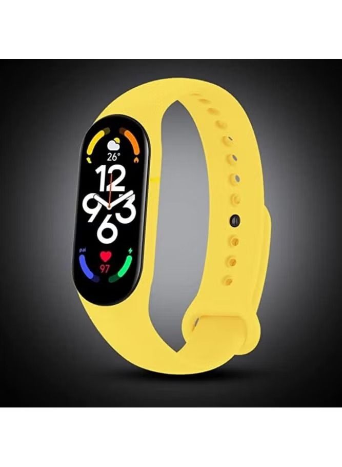 Zaboon Strap for Xiaomi Mi Band 7 Silicone Watch Band Smartwatch Wristband Bracelet (Yellow) - Image 2