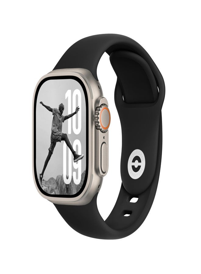 DONEGANI SB Band for Apple Watch Bands Women Men Se Ultra 2 40mm 44mm 46mm 42mm 45mm 41mm 38mm 49mm Series 10 9 8 7 6 5 4 3 iWatch Sport Strap Silicone Black - Image 1