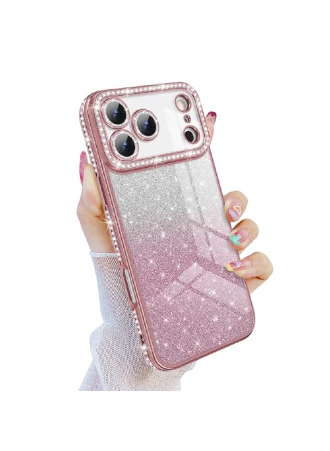 iPhone 17 Pro Max Case, Luxury Glitter Rhinestone Electroplated Clear Case with Shimmering Camera Lens Protector, Shock-Absorbing Case - Image 1
