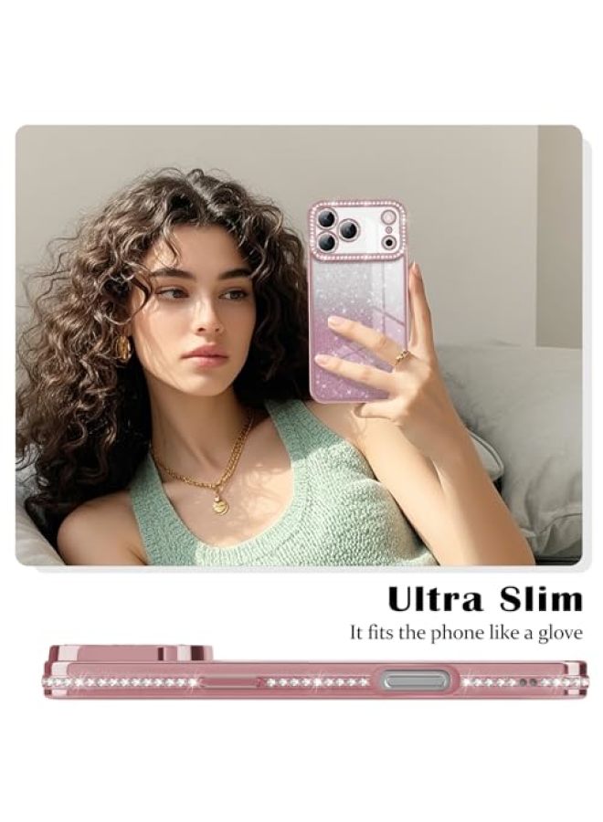 iPhone 17 Pro Max Case, Luxury Glitter Rhinestone Electroplated Clear Case with Shimmering Camera Lens Protector, Shock-Absorbing Case - Image 2