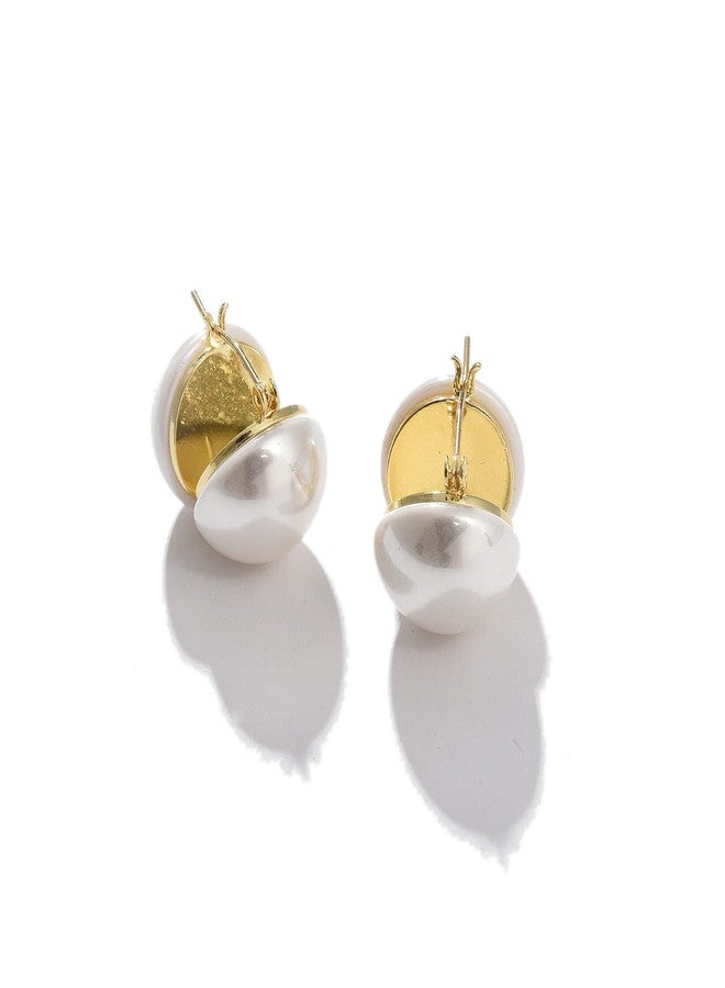 SOHI Gold Plated Pearl Stud - Image 1