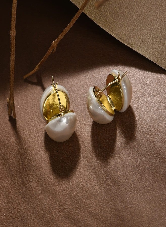 SOHI Gold Plated Pearl Stud - Image 2