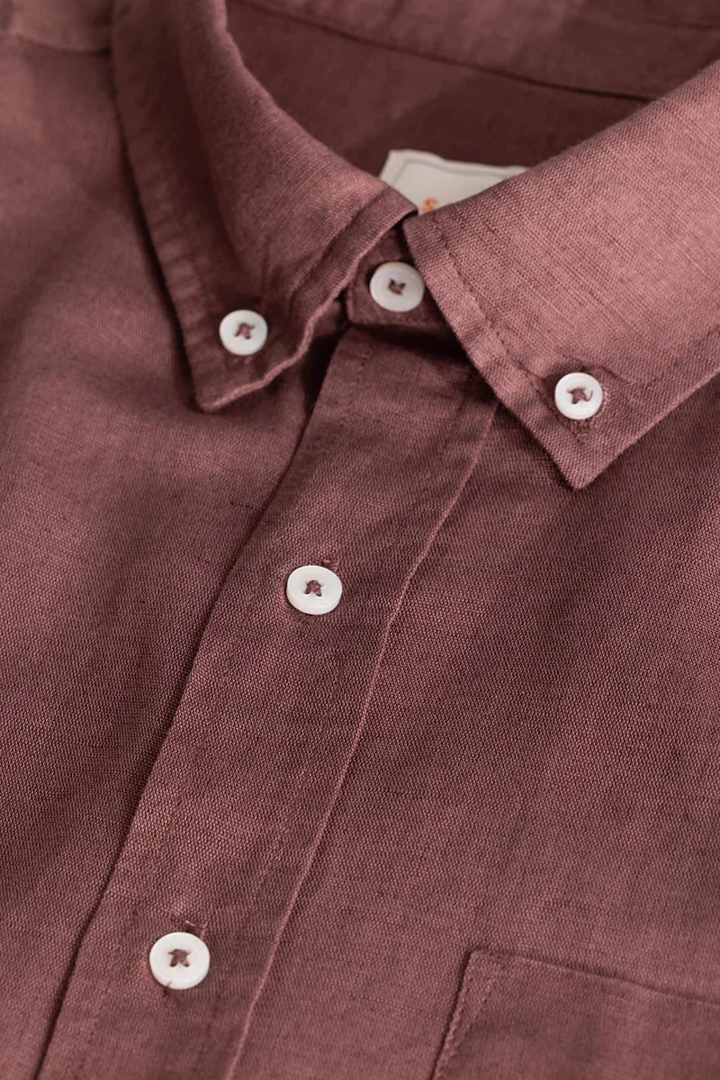 SNITCH Mauve Linen Blend Shirt
