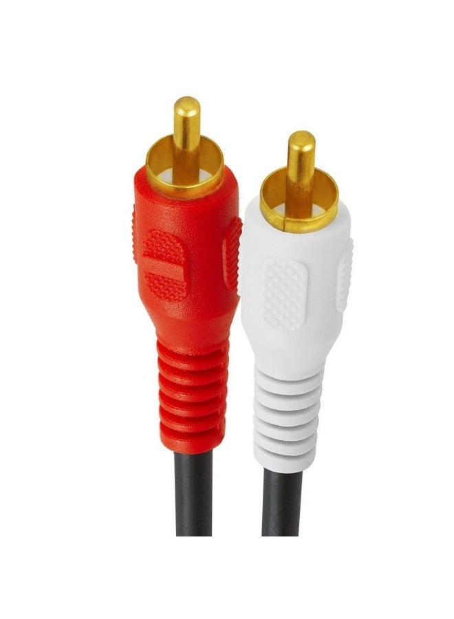 Audio Cable 3.5mm One And Two Turns Double AV Lotus Cable Computer Speaker Subwoofer Power Line Audio Cable-Color:15 M  - Image 5
