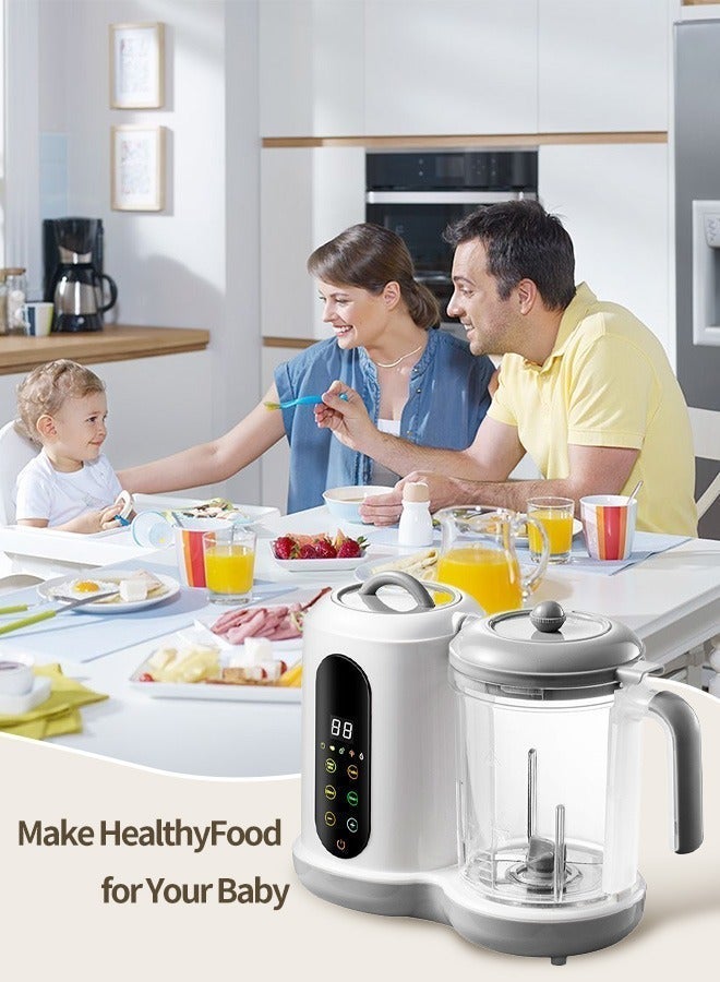 سوفت تاتش آلة تحضير طعام الأطفال الكهربائية 5 في 1، خلاط طعام للأطفال، معالج طعام وبخار للرضع والأطفال الصغار خلاط طعام الاطفال بالبخار  صانع طعام للاطفال خلاط لاكل الاطفال - Image 4