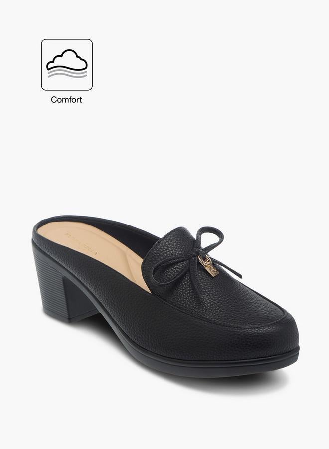Flora Bella By Shoexpress Women Bow Detail Block Heels Slip-On Shoes - Image 1